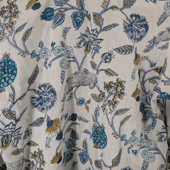 Random Acts of Creativity Cotton Ruffle Botanical Blouse S - Picture 6 of 7